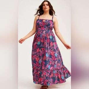 Torrid Pink and Blue Floral Maxi Dress